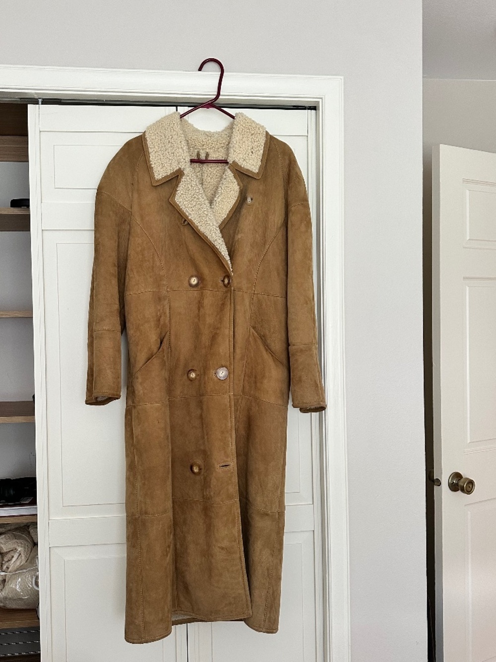 Long Sheepskin Trench Coat by Knights Ltd